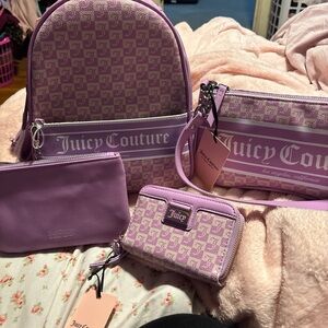 Juicy Couture Pink Lavender Logo Bag Set